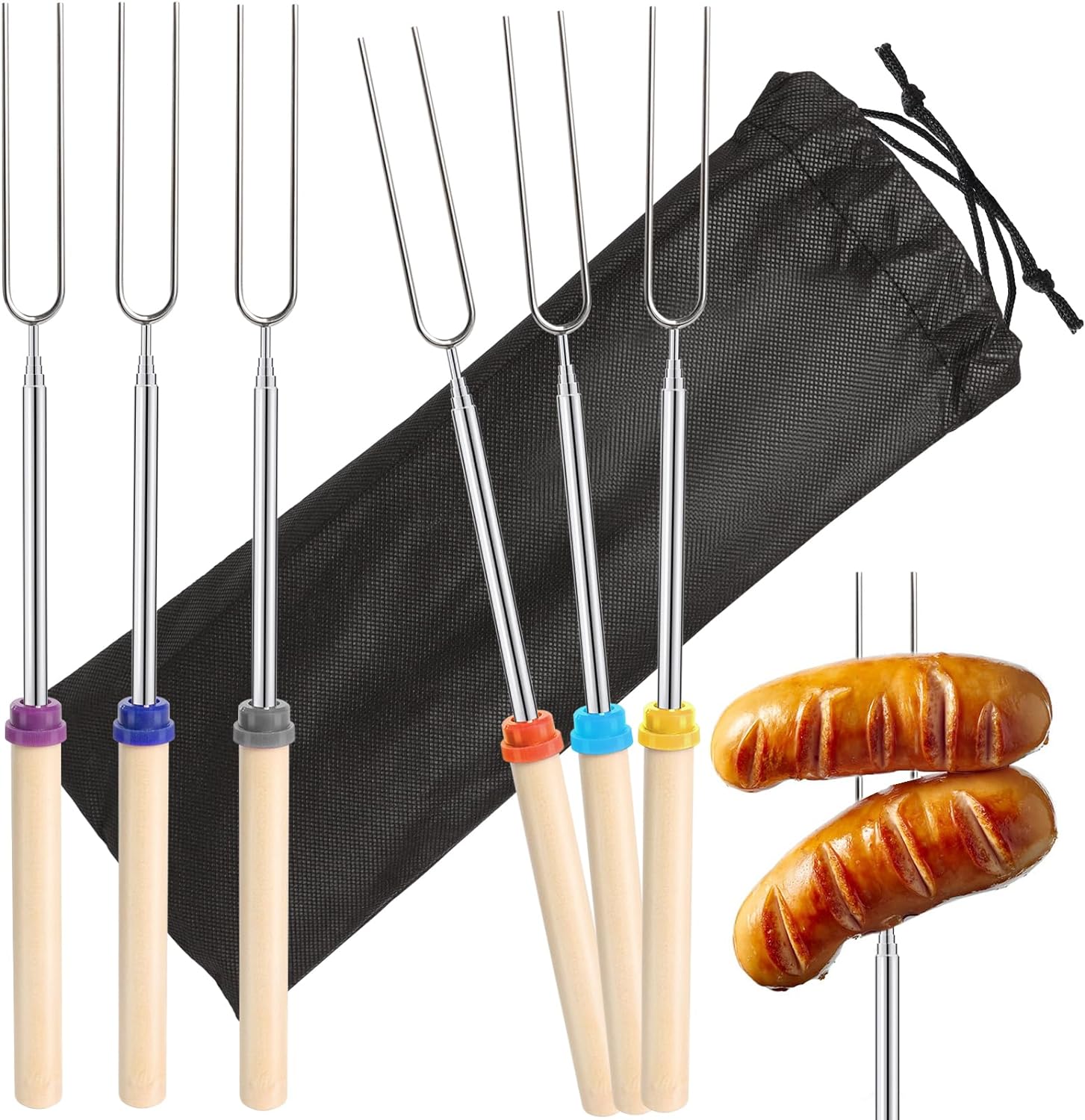 6 adet paslanmaz çelik telesko - Corn Dog Stick incelemesi ve fiyatı